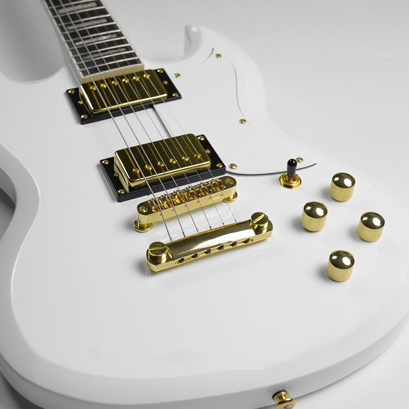 Gould Steelport Electric Guitar - White - Image 8