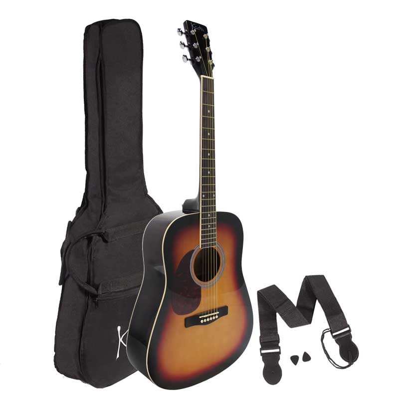 Koda 3/4 Size Left Handed Acoustic Guitar Pack Steel String - Sunburst
