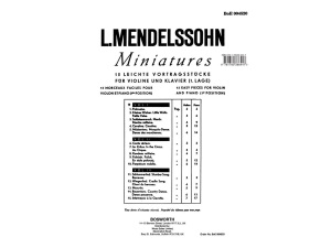 Mendelssohn - Miniatures - Volume 1